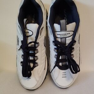 Skechers Sport Men's White and Navy Athletic Shoes